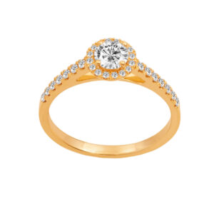 Diamond Solitaire  Ring with Side stones