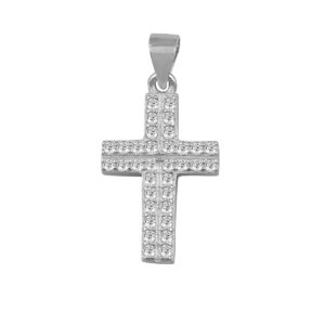 Silver Cross with Zircons
