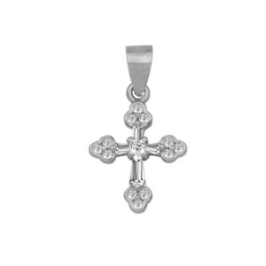Silver Cross with Zircons