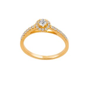 Diamond Solitaire  Ring with Side stones