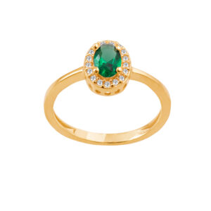 Gold Ring with Zircons