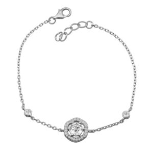 Silver Bracelet with Zircons