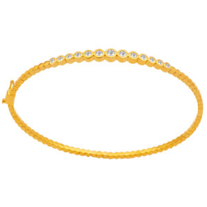 Silver Bangle with Zircons