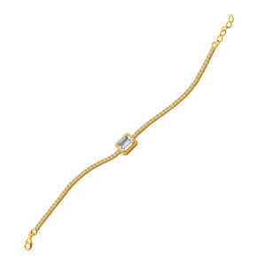 Silver Bracelet with Zircons