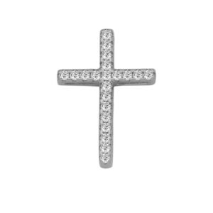 Silver Cross with Zircons