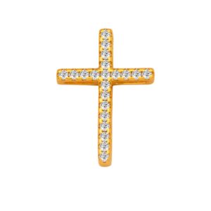 Silver Cross with Zircons