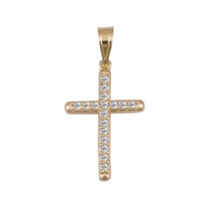 Gold Cross with Zircons