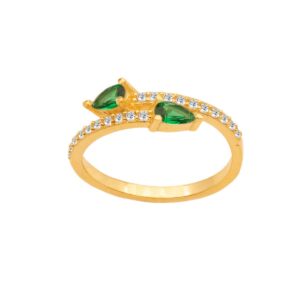 Gold Ring with Zircons