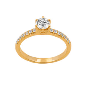 Diamond Solitaire  Ring with Side stones