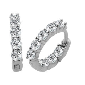 Silver Earrings with Zircons