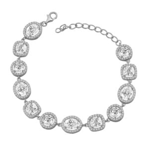 Silver Bracelet with Zircons