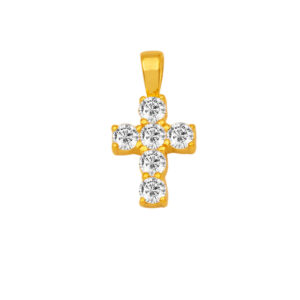 Silver Cross with Zircons