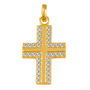 Silver Cross with Zircons
