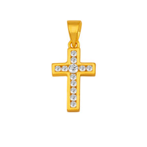 Silver Cross with Zircons
