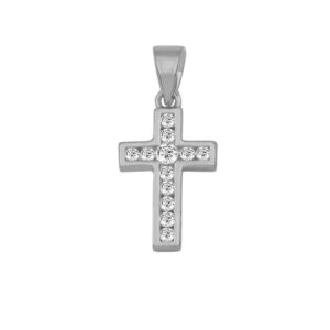 Silver Cross with Zircons