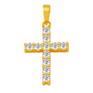 Silver Cross with Zircons