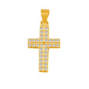 Silver Cross with Zircons