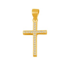 Silver Cross with Zircons