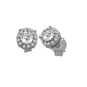 Silver Earrings with Zircons