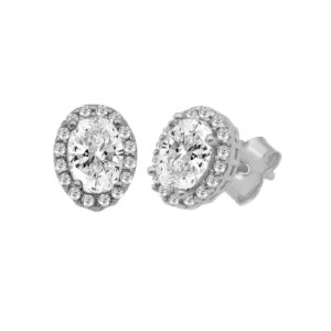 Silver Earrings with Zircons