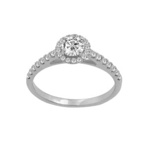 Diamond Solitaire  Ring with Side stones
