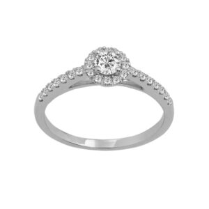 Diamond Solitaire  Ring with Side stones