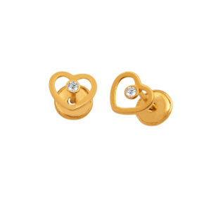 Gold Kids Earrings with Zircons