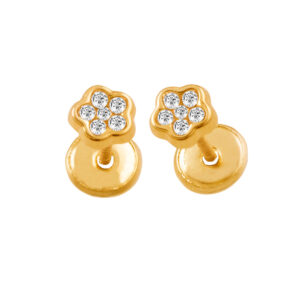 Kids Gold Earrings with Zircons