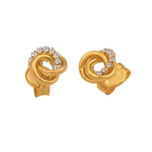 Gold Earrings with Zircons