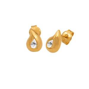 Gold Earrings with Zircons