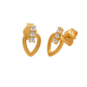 Gold Earrings with Zircons