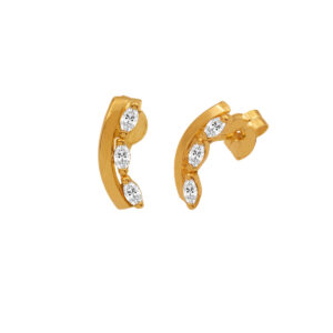Gold Earrings with Zircons
