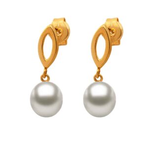 Gold Earrings with Pearls