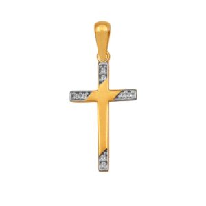 Gold Cross with Zircons