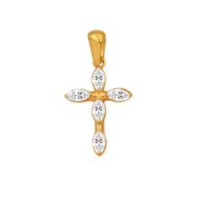 Gold Cross with Zircons