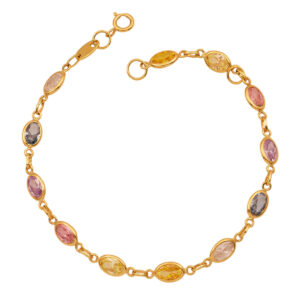 Gold Bracelet with Zircons