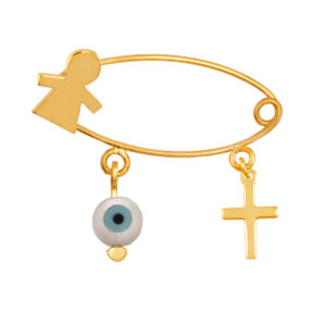 Gold Kids Safety Pin 9k