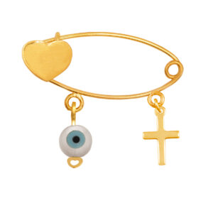 Gold Kids Safety Pin 9k