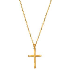 Gold Cross with Zircons with Chain 9K