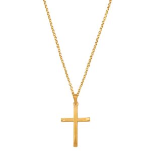 Gold Cross with Zircons with Chain 9K