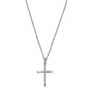 Gold Cross with Zircons with Chain 9K