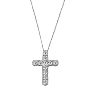 Diamond Cross with Chain 14k