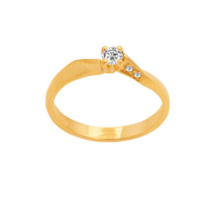 Gold Solitaire Ring